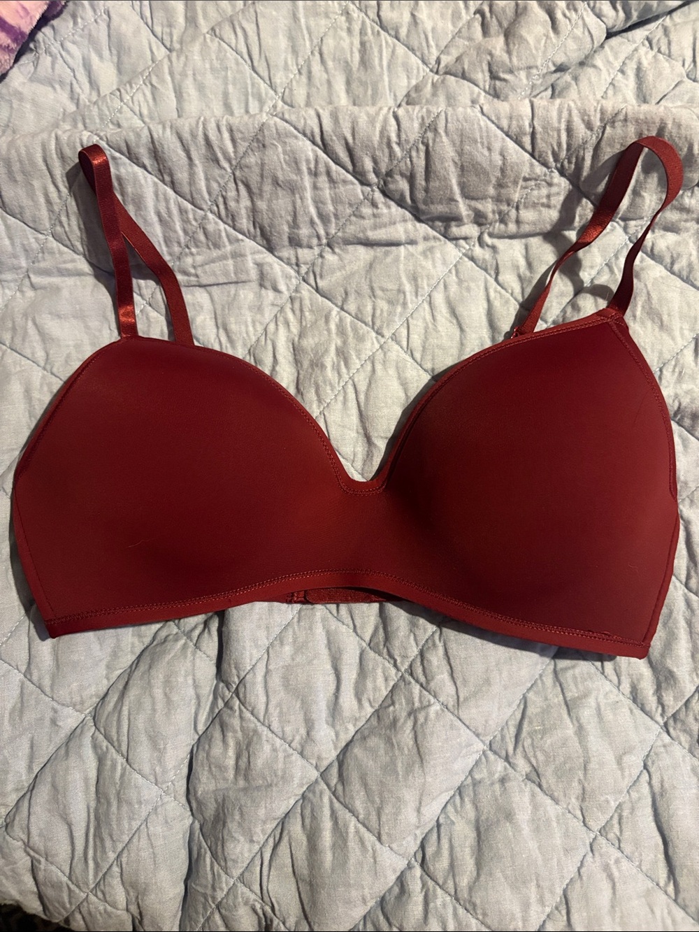 Seamless T-Shirt Bra in Deep Wine Red